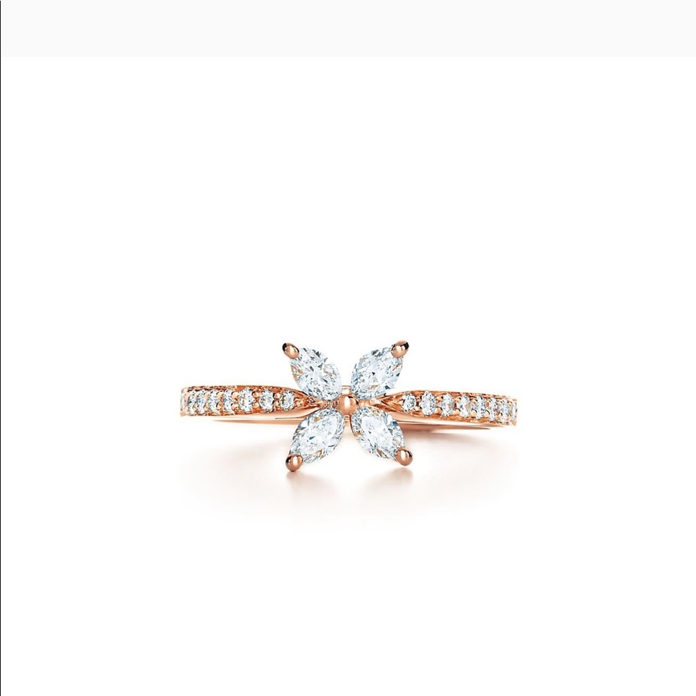 Tiffany & Co. Gold Rose Diamond Ring.